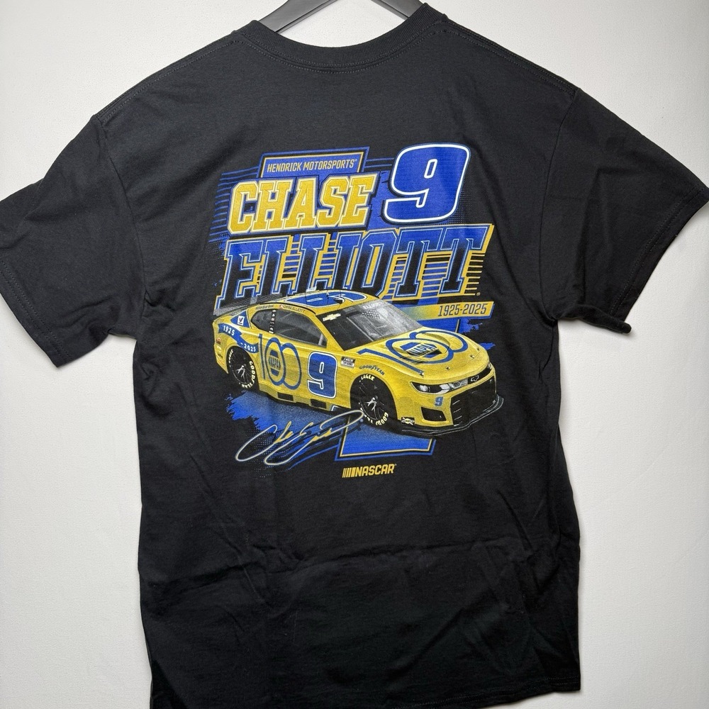 Chase Elliott #9 NAPA 100th Anniversary Gold Car Tee NWT Medium Black Hendrick